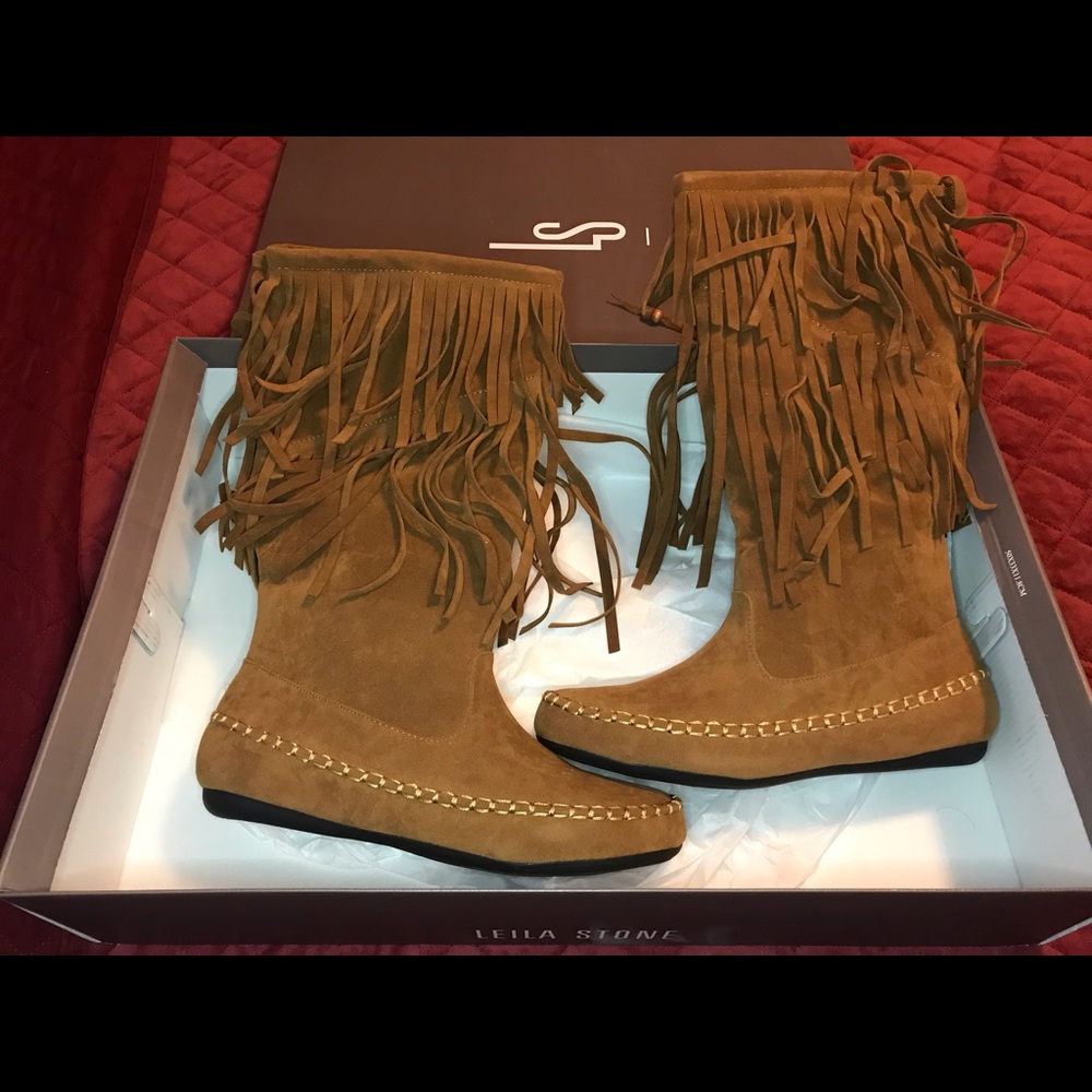 Leila Stone Fringe Boot